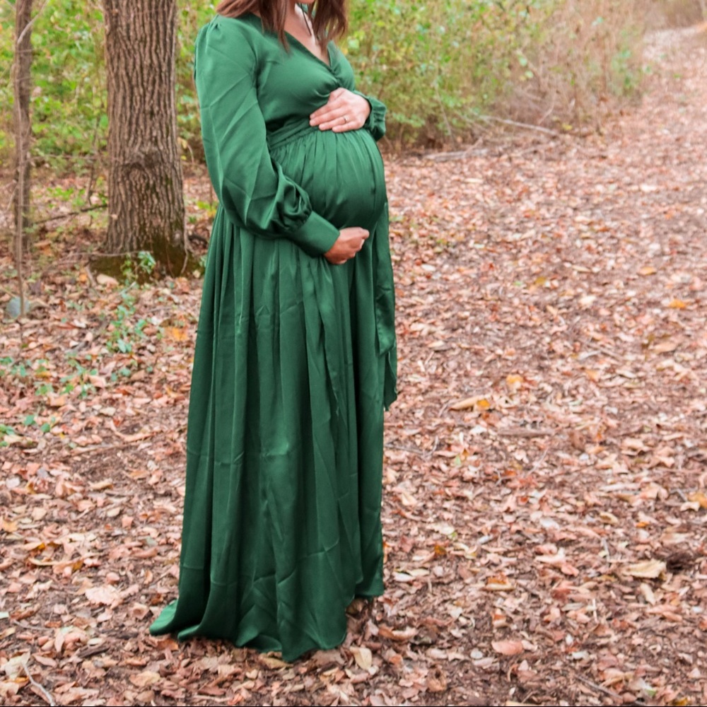 Green flowy maxi dress